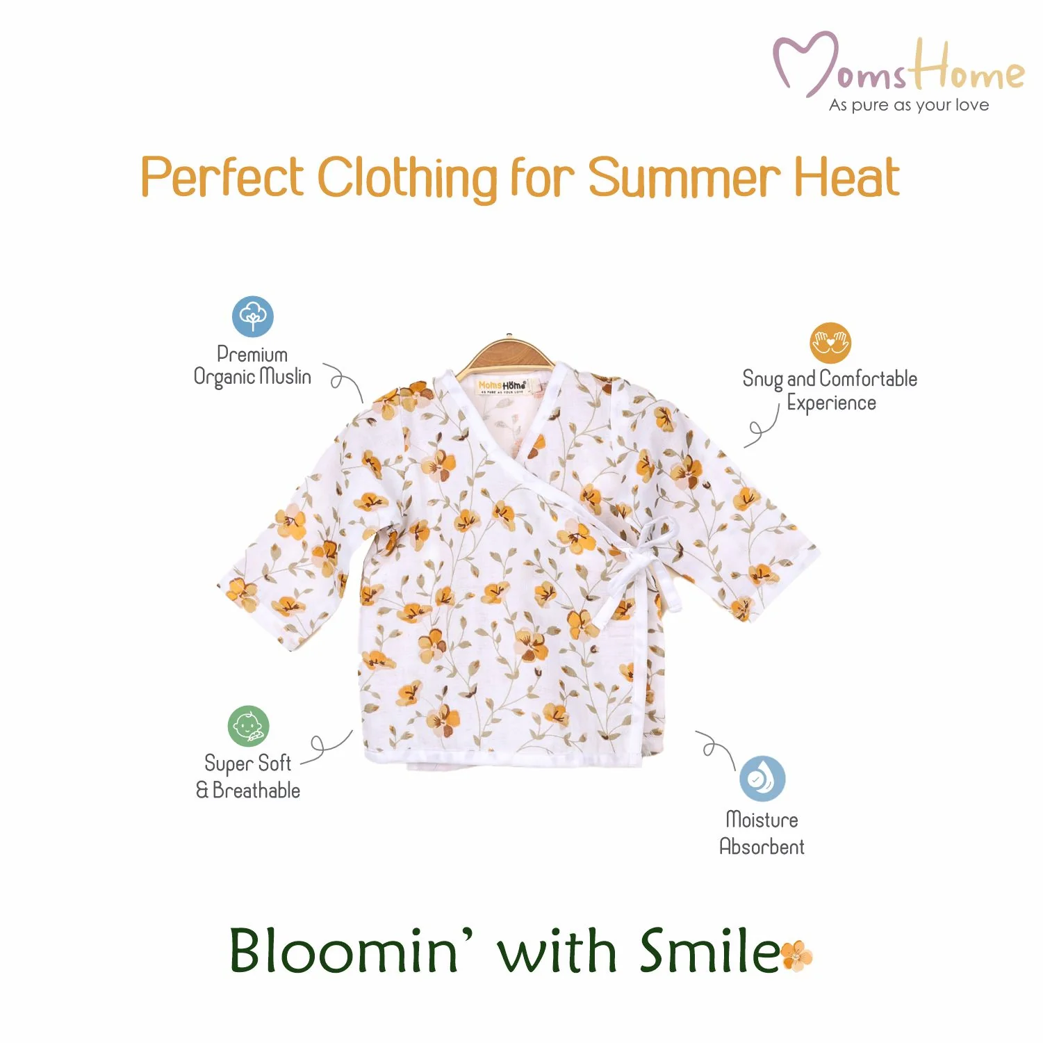 Kids Muslin Front Open Kimono | Bloom, Blossom | Pack of 2 - Image 9