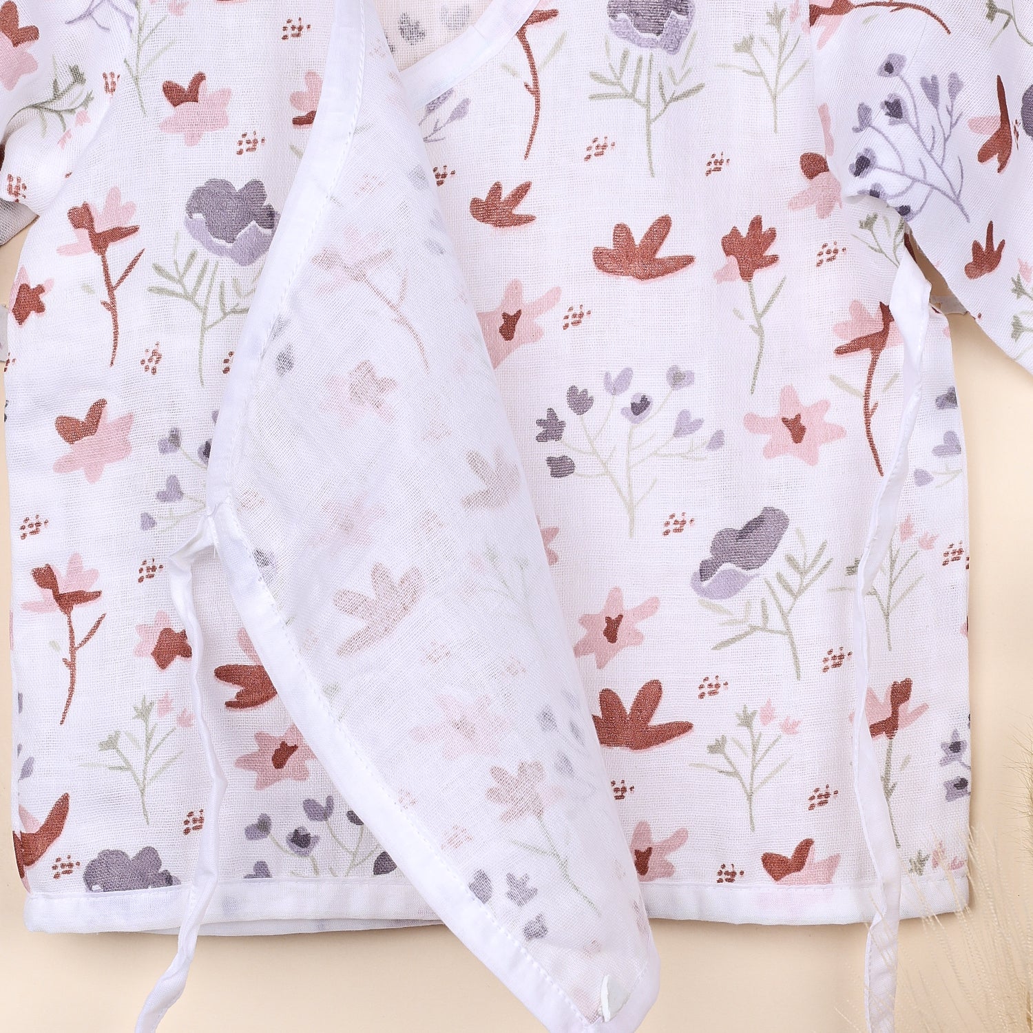 Kids Muslin Front Open Kimono | Blossom - Image 7