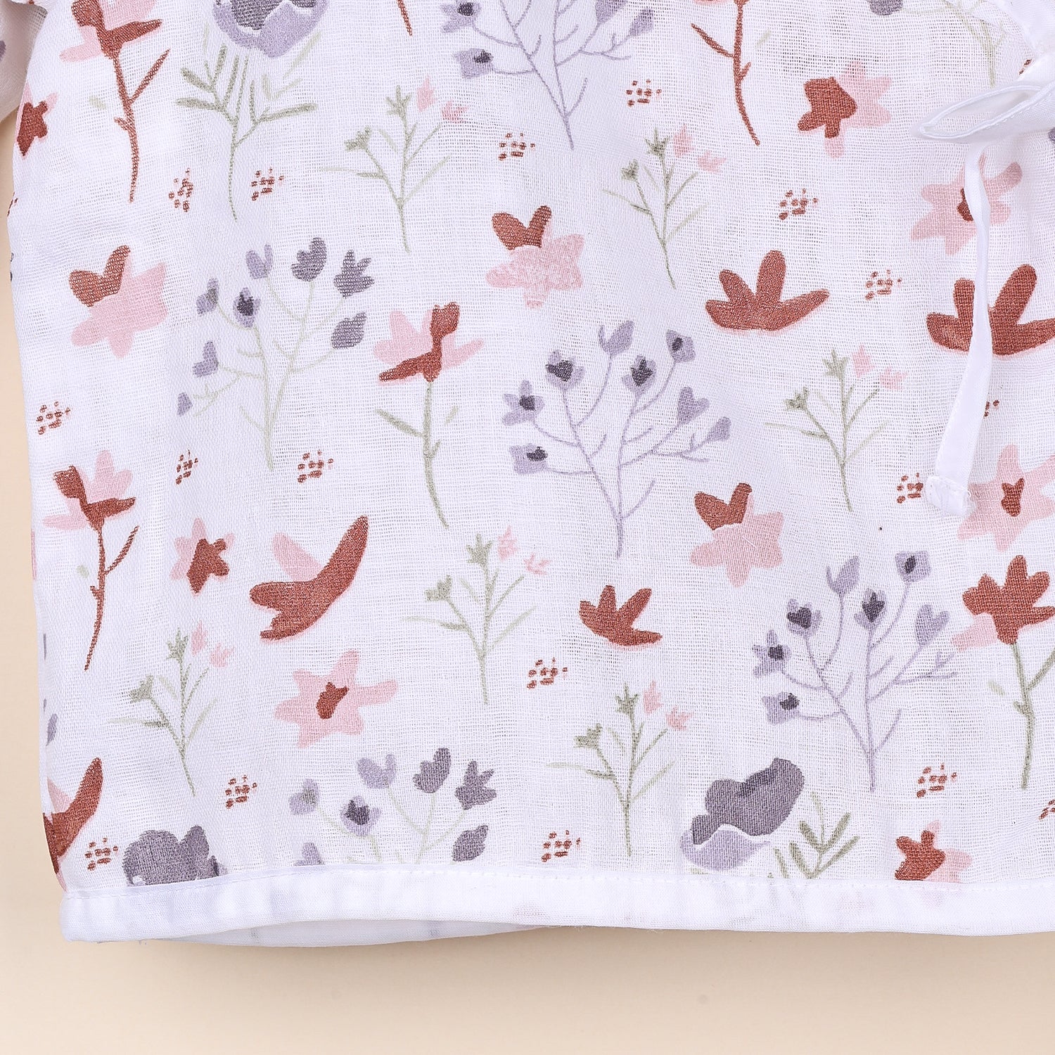 Kids Muslin Front Open Kimono | Blossom - Image 8