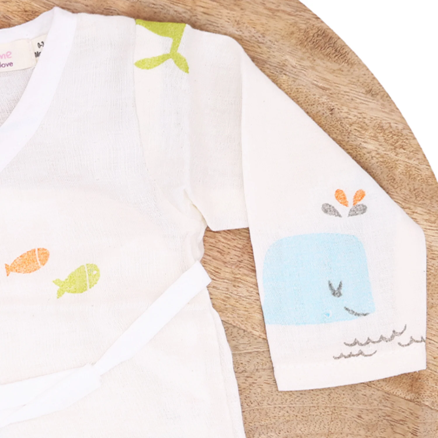 Kids Muslin Front Open Kimono | Blue Whale - Image 5