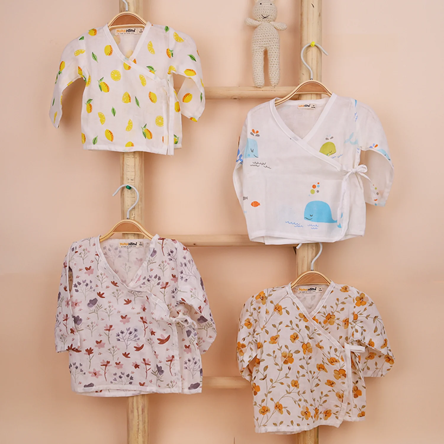 Muslin Front Open Kimono For New Born Baby | Pack of 2 - Image 2
