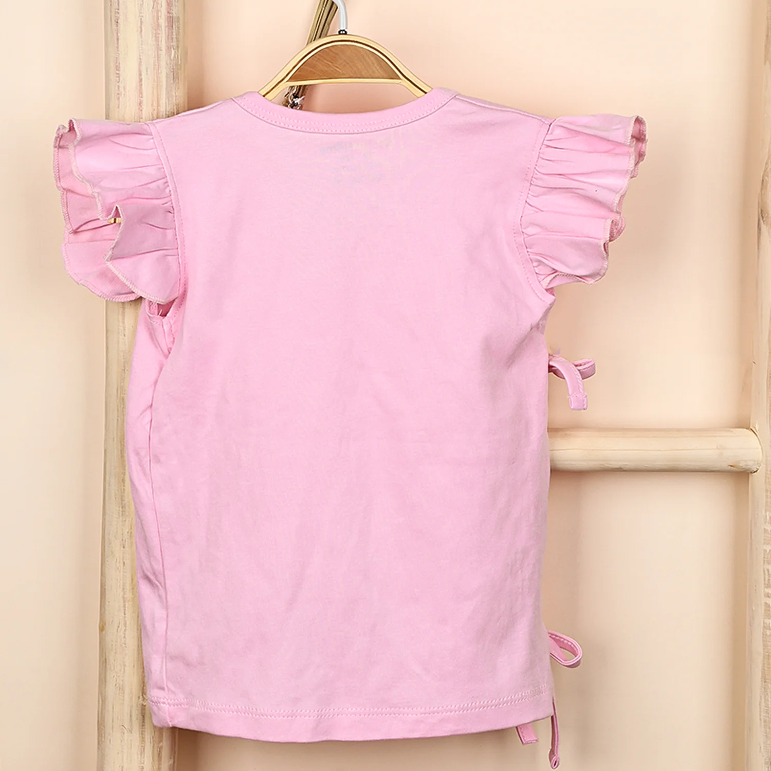 Kids Organic Cotton Front Open Kimono | Pink - Image 3