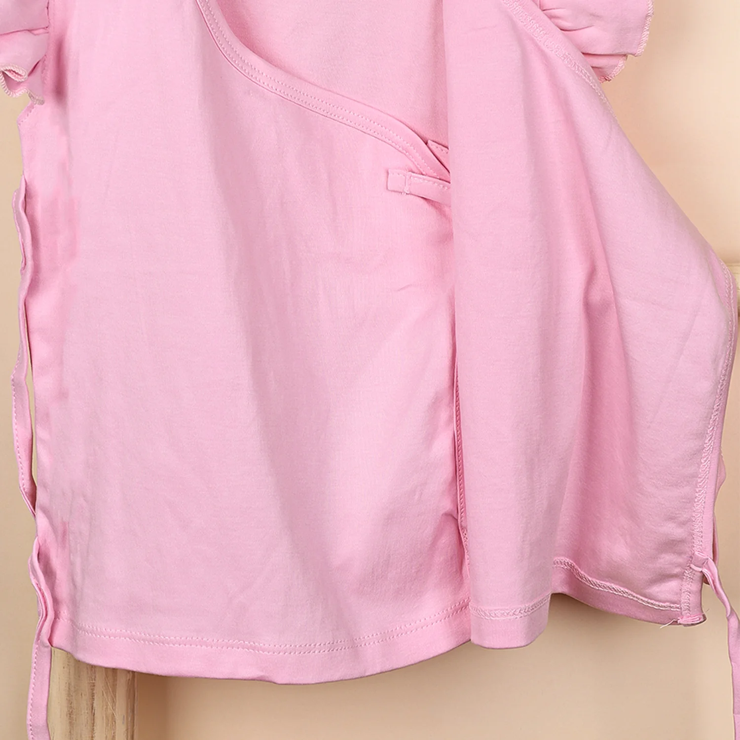 Kids Organic Cotton Front Open Kimono | Pink - Image 6