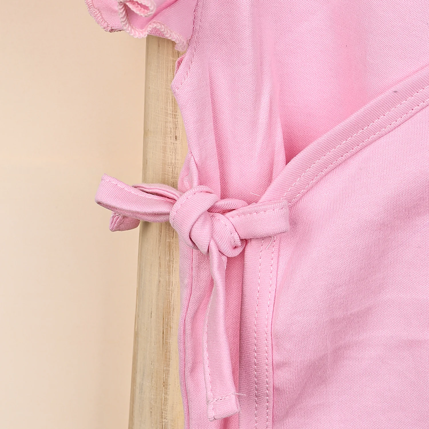 Kids Organic Cotton Front Open Kimono | Pink - Image 7
