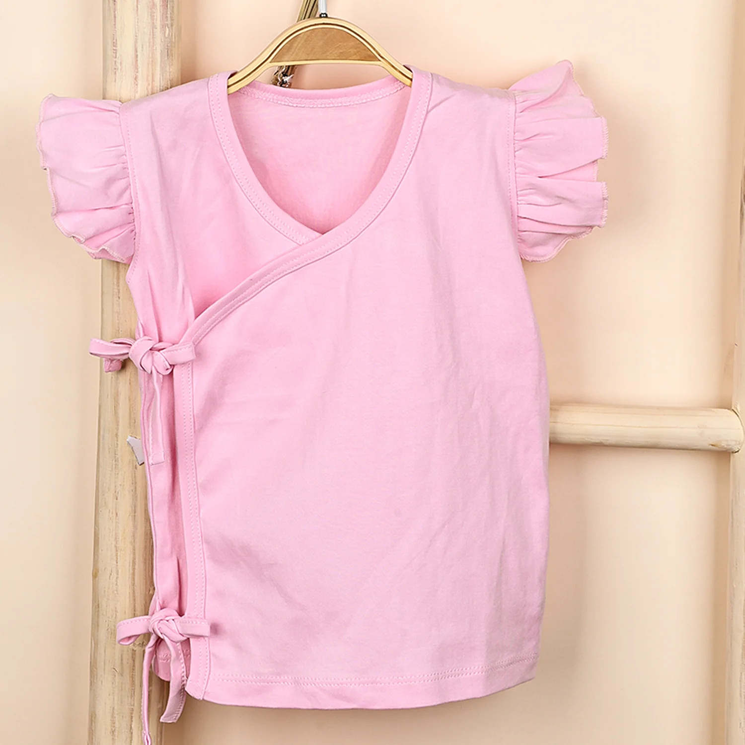 Kids Organic Cotton Front Open Kimono | Pink , Flower | Pack of 2 - Image 3