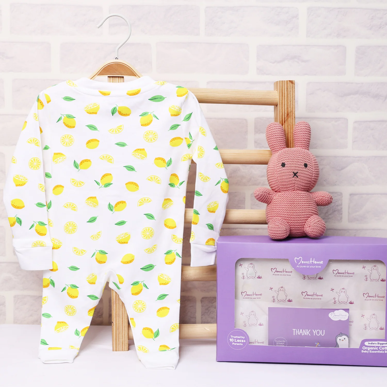 Kids Organic Cotton Full Body Romper | Lemon - Image 5