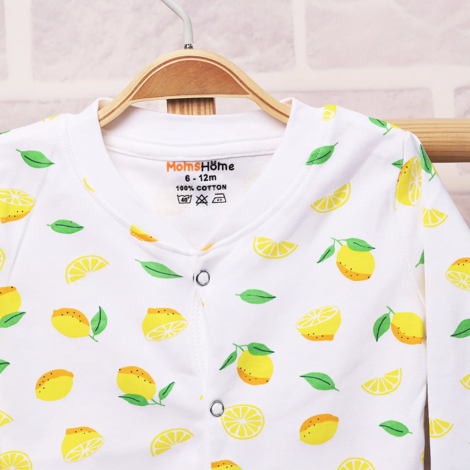 Kids Organic Cotton Full Body Romper | Lemon - Image 7