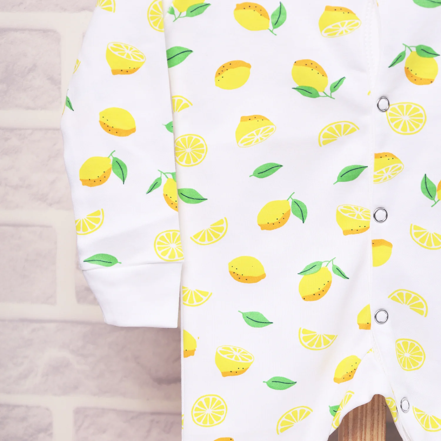 Kids Organic Cotton Full Body Romper | Lemon - Image 8