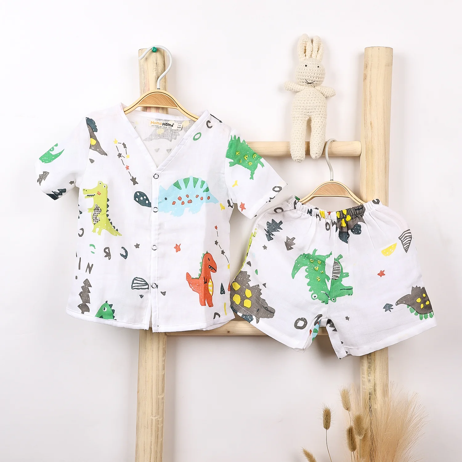 Kids Organic Cotton Muslin Co-Ord Set | Shirt & Shorts | Buy 1 Get 1 Free - Image 5