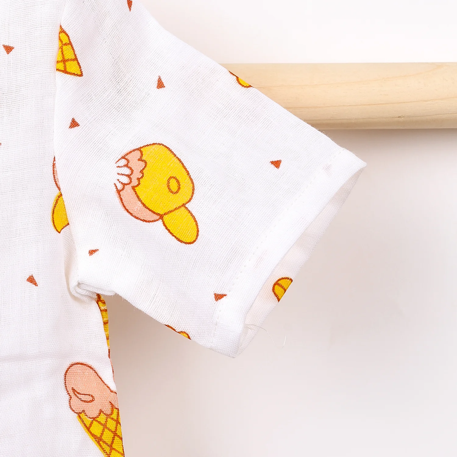 Kids Organic Cotton Muslin Co-Ord Set | Shirt & Shorts | Icecream - Image 11