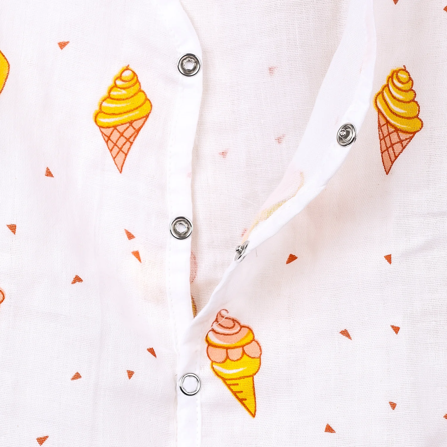 Kids Organic Cotton Muslin Co-Ord Set | Shirt & Shorts | Icecream - Image 12