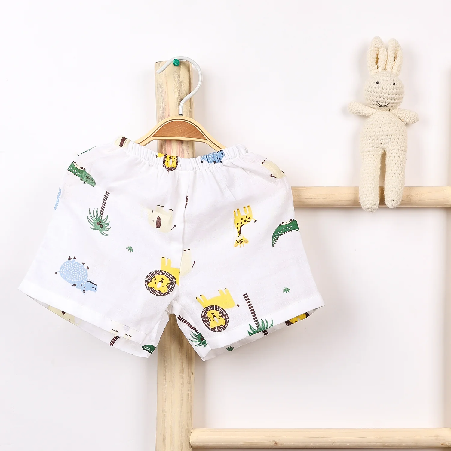 Kids Organic Cotton Muslin Co-Ord Set | Shirt & Shorts | Lion - Image 7