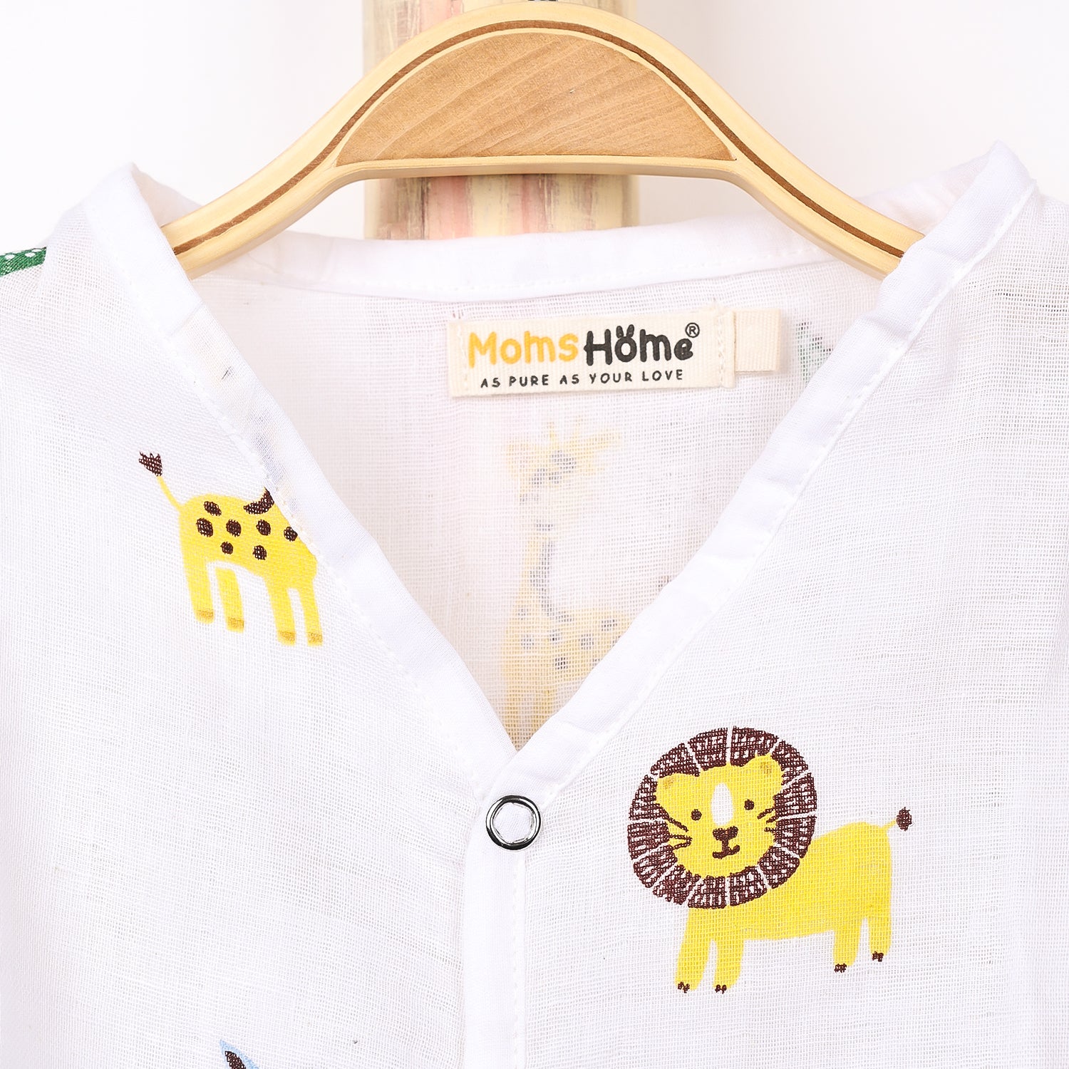 Kids Organic Cotton Muslin Co-Ord Set | Shirt & Shorts | Lion - Image 8