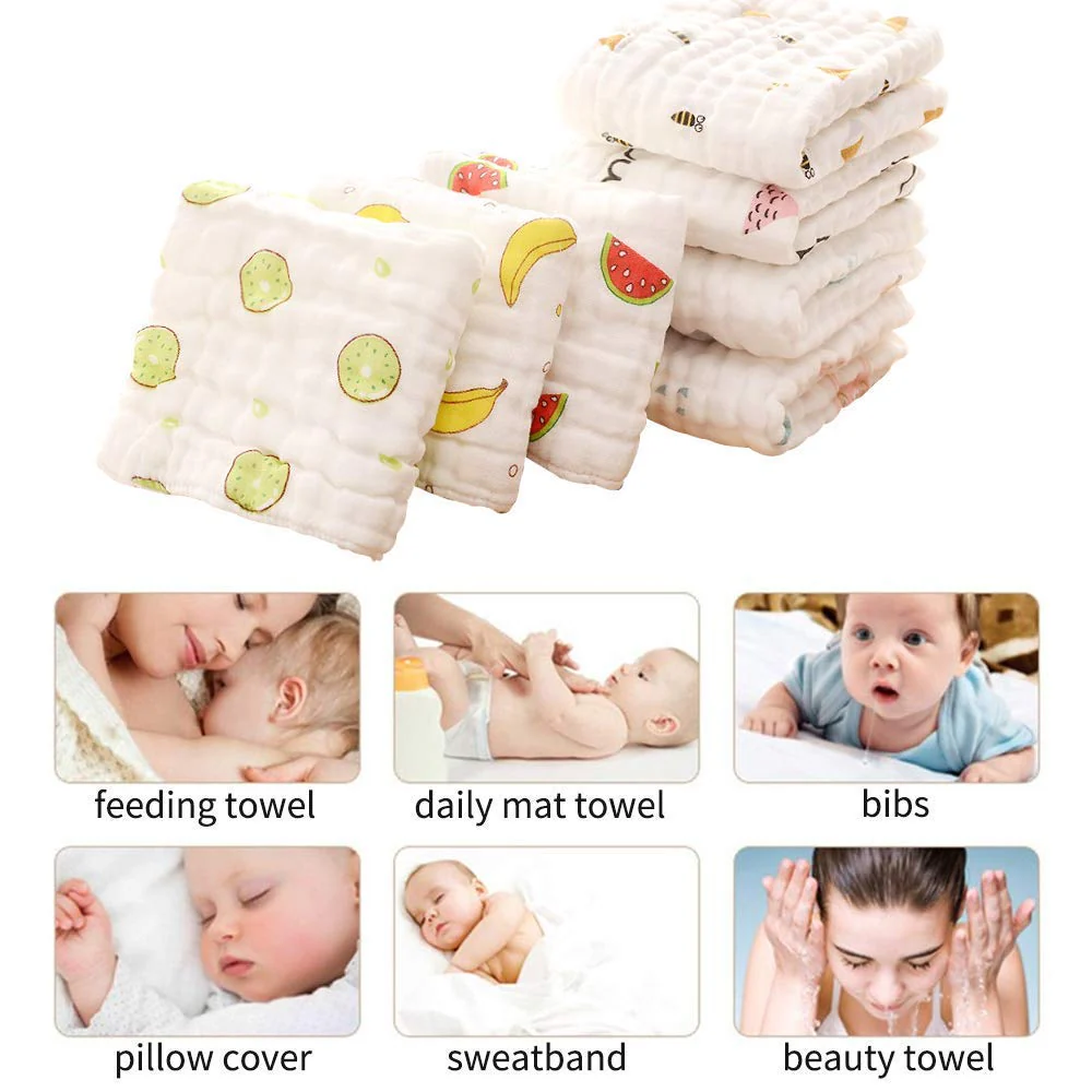 Moms Home 6 Layer Muslin Burp Towel Pack of 3- 30x50cms- Mix Design - Image 10