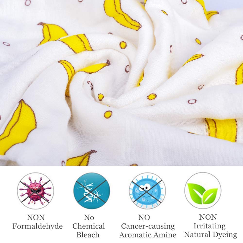 Moms Home 6 Layer Muslin Burp Towel Pack of 4- 30x50cms- Mix Design - Image 10