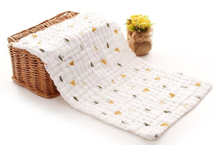 Moms Home 6 Layer Muslin Burp Towel Pack of 4- 30x50cms- Mix Design - Image 4