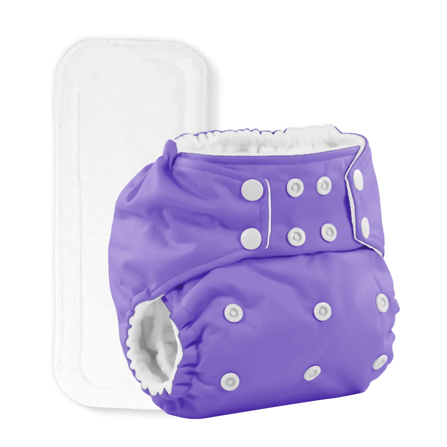 Moms Home Baby Reusable Cotton Pocket Diapers With 3 Inserts,  Adjustable 0-12 Months - Pack of 3 - Image 5