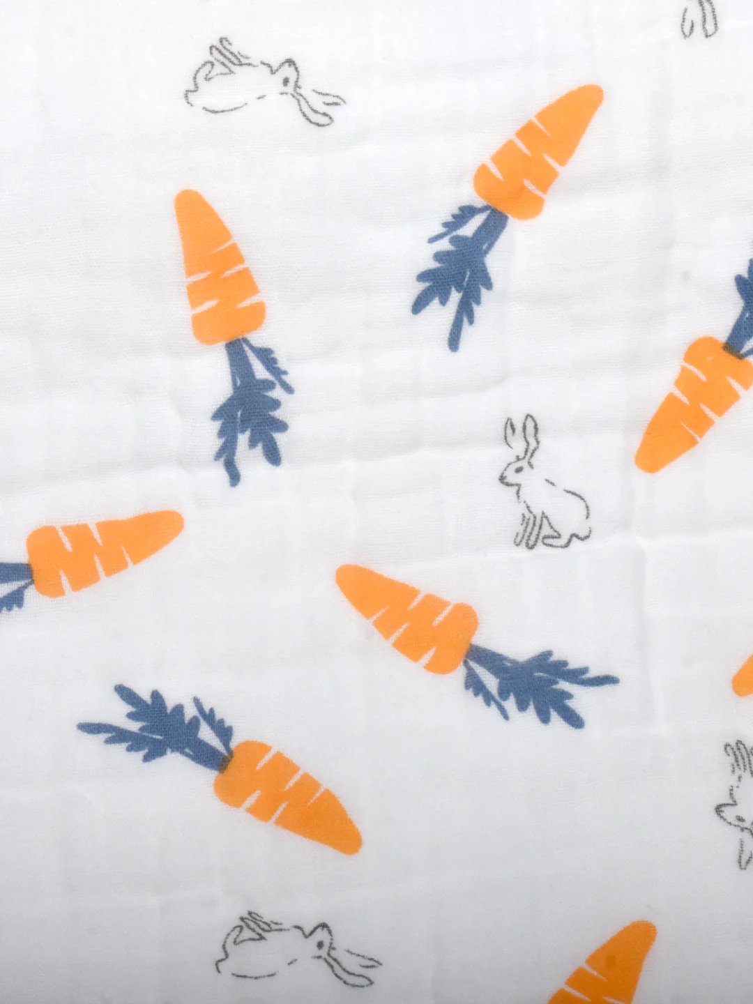 Moms Home Baby Super Soft Absorbent Muslin 6 Layer Towel Cum Blanket | 60 x 120 | Carrot Rabbit - Image 4