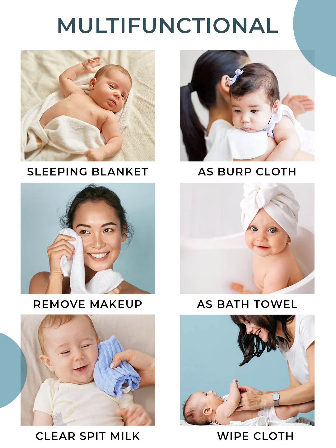 Moms Home Baby Super Soft Absorbent Muslin 6 Layer Towel Cum Blanket | 60 x 120 | Carrot Rabbit - Image 9