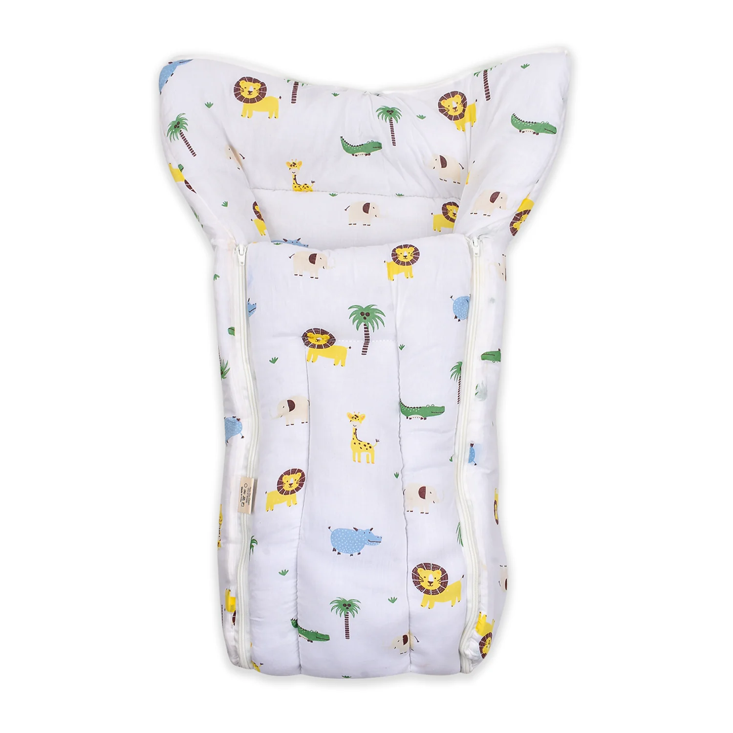 Moms Home Baby Organic Cotton Muslin Sleeping cum Carrying Nest Bag- Jungle Safari 0-3 Months - Image 5