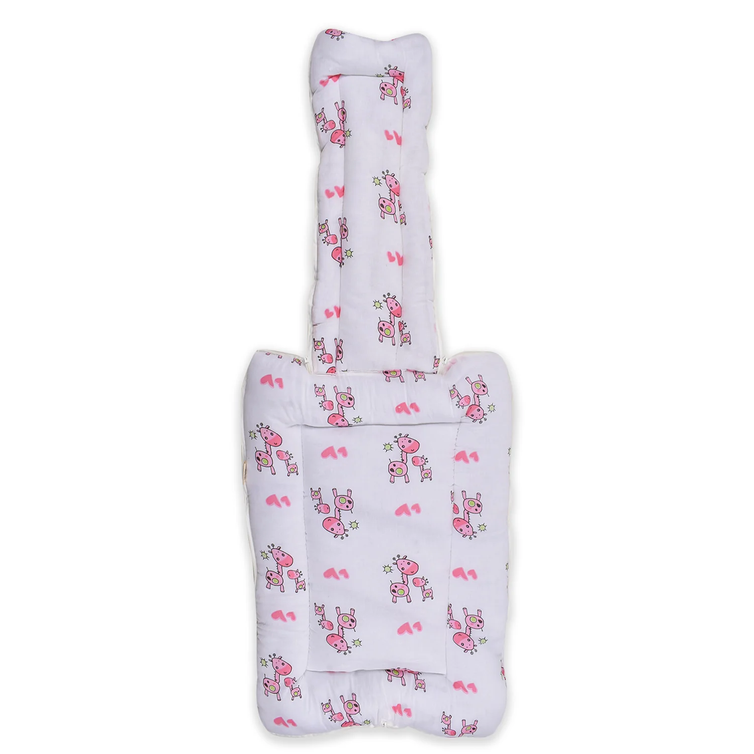 Baby Organic Cotton Muslin Sleeping cum Carrying Nest Bag- Pink Giraffe- 0-3 Months - Image 5