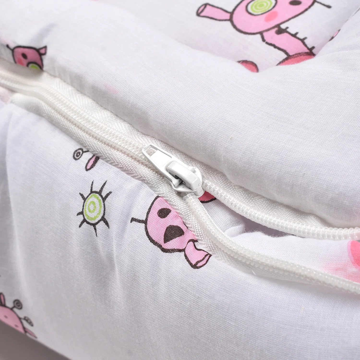 Baby Organic Cotton Muslin Sleeping cum Carrying Nest Bag- Pink Giraffe- 0-3 Months - Image 8