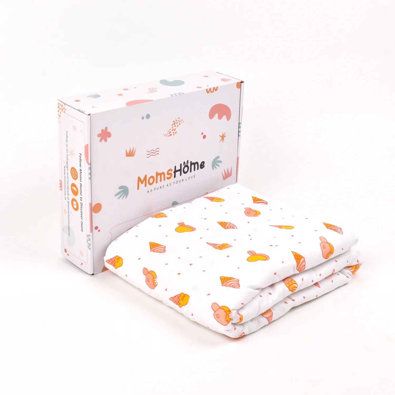 Baby Ac Quilt Blanket cum Bedspread- 0-3 Years - 100*120 cm - Icecream - Image 4