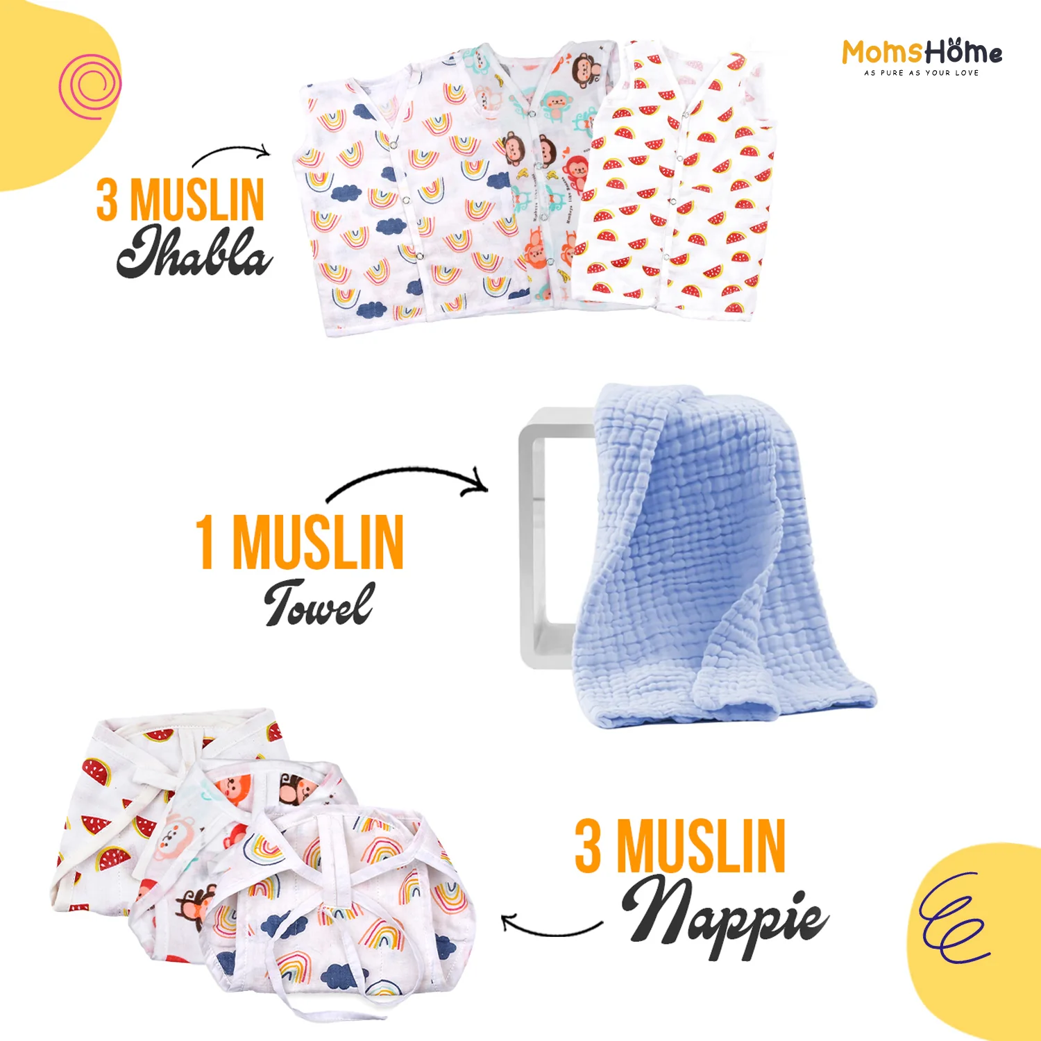 New Born All Muslin Gift Set | 19  items - Image 4