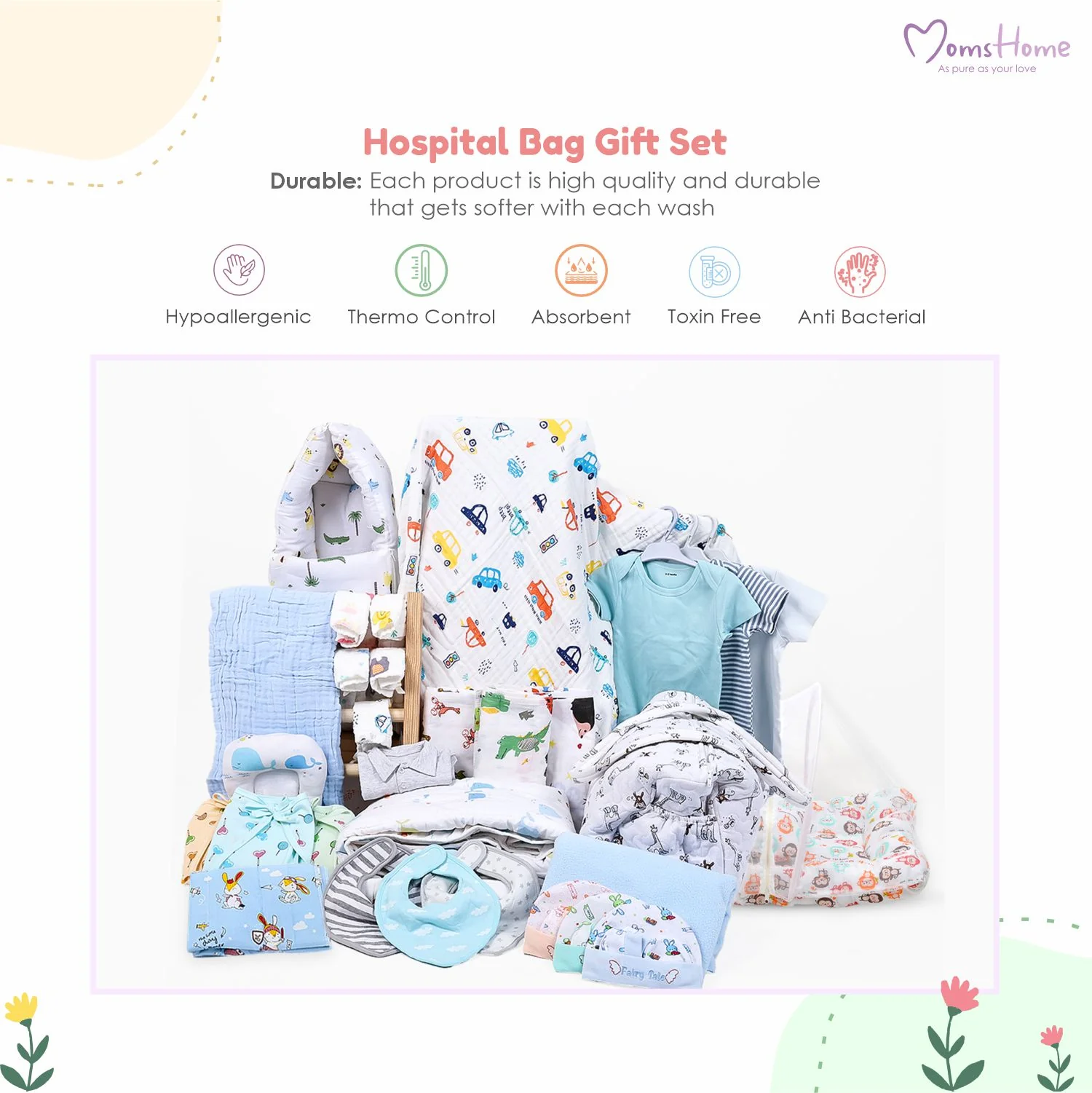 Baby Essential Gift Set | Blue | 25 Item - Image 3
