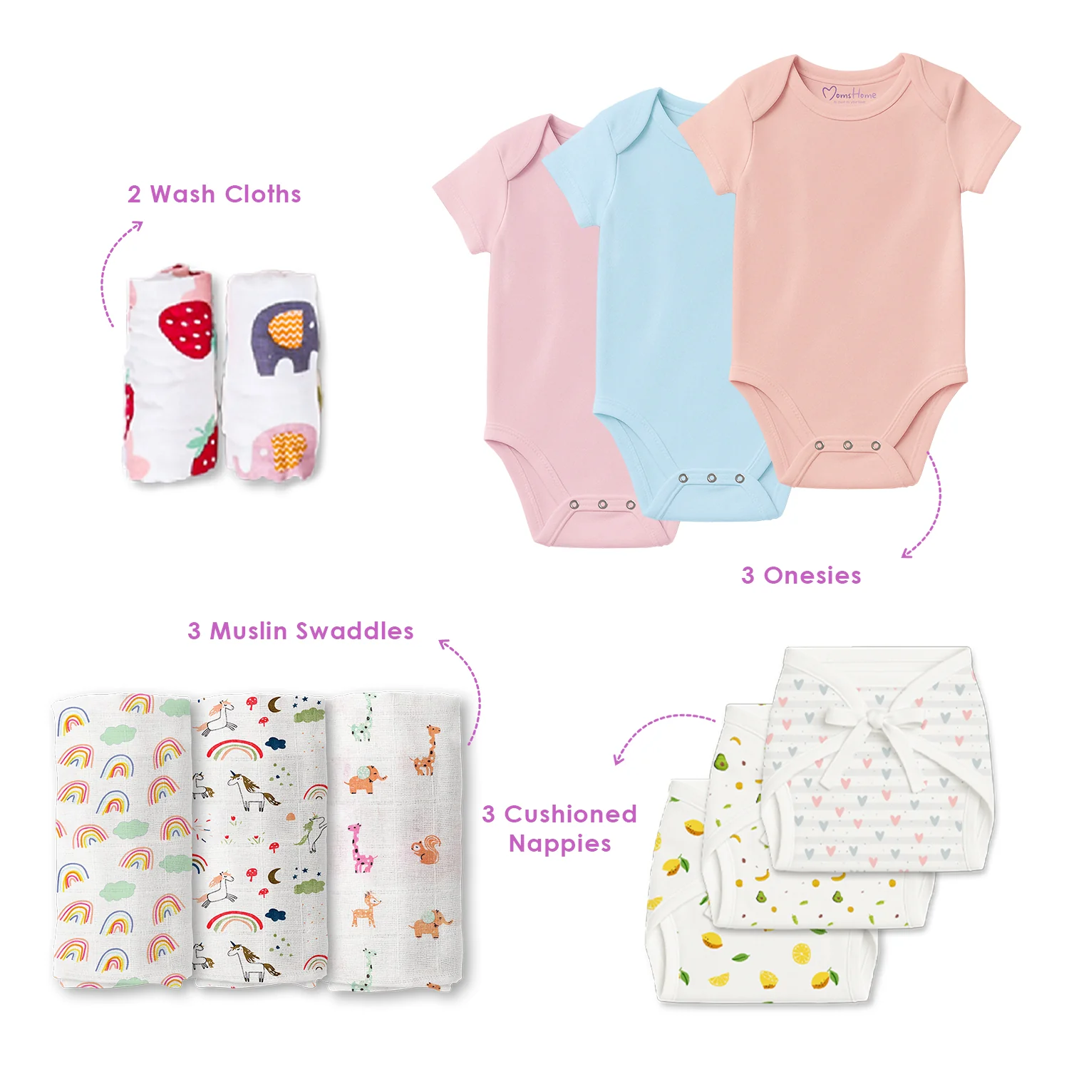 New Born Baby Essentials Gift Combo Box  0-6 Months - 27 Items - Image 3