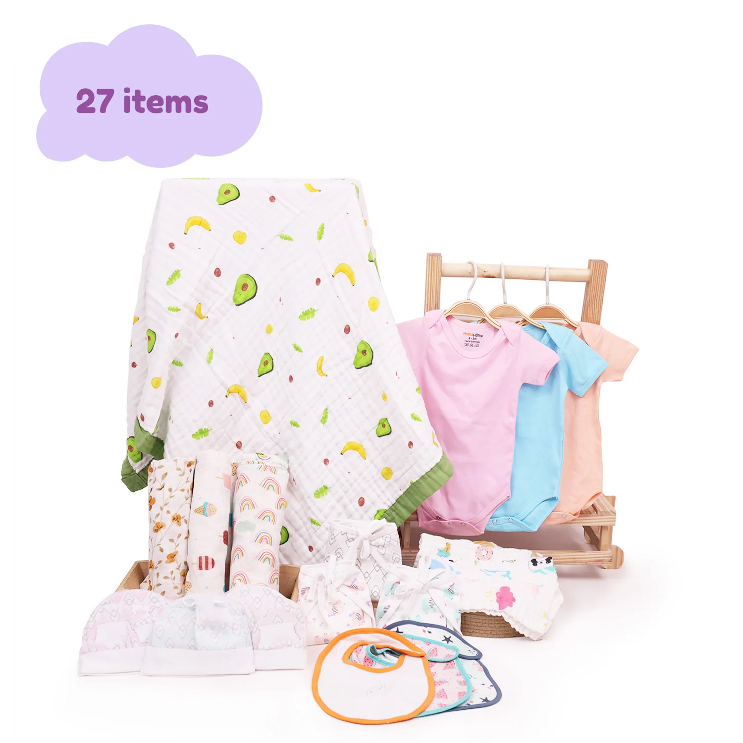 New Born Baby Essentials Gift Combo Box  0-6 Months - 27 Items - Image 4