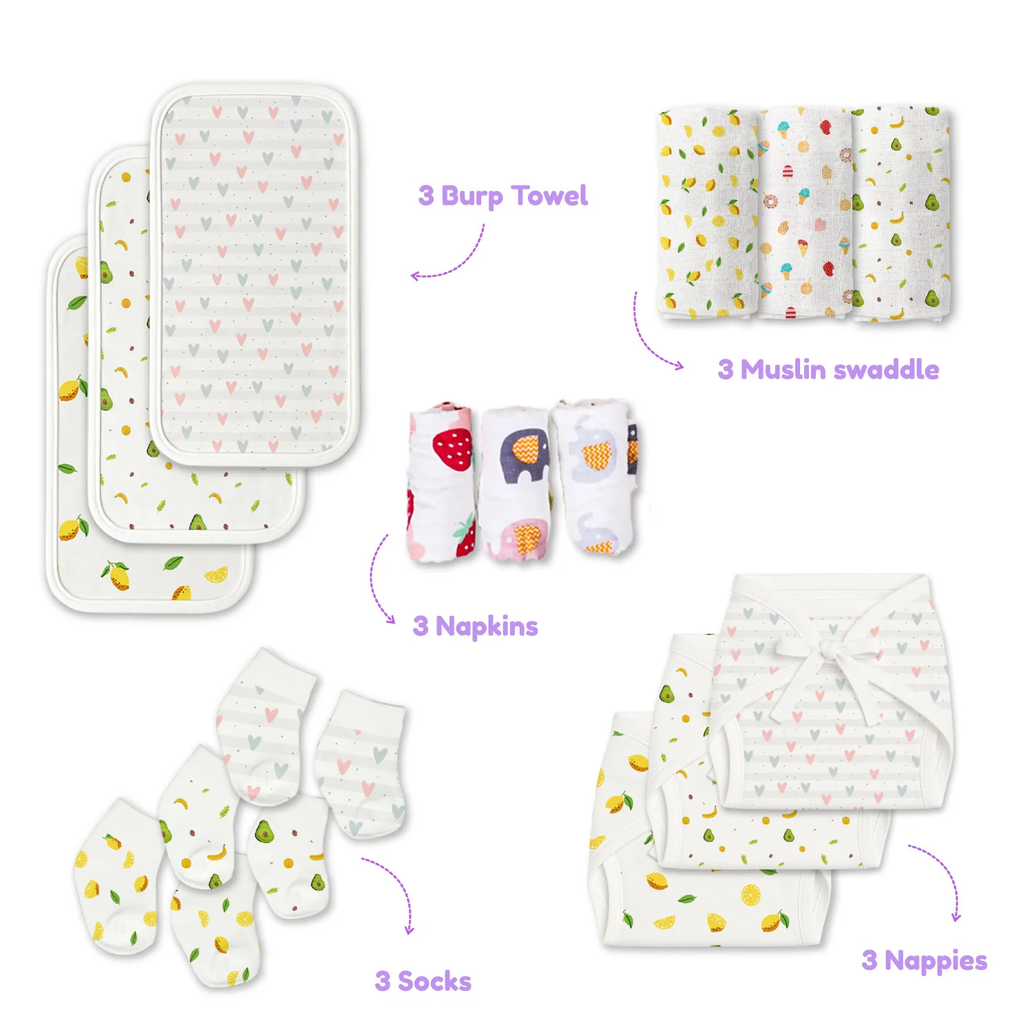 New Born Baby Essentials Gift Combo Box -0-6 Months- 35 Items - Image 4