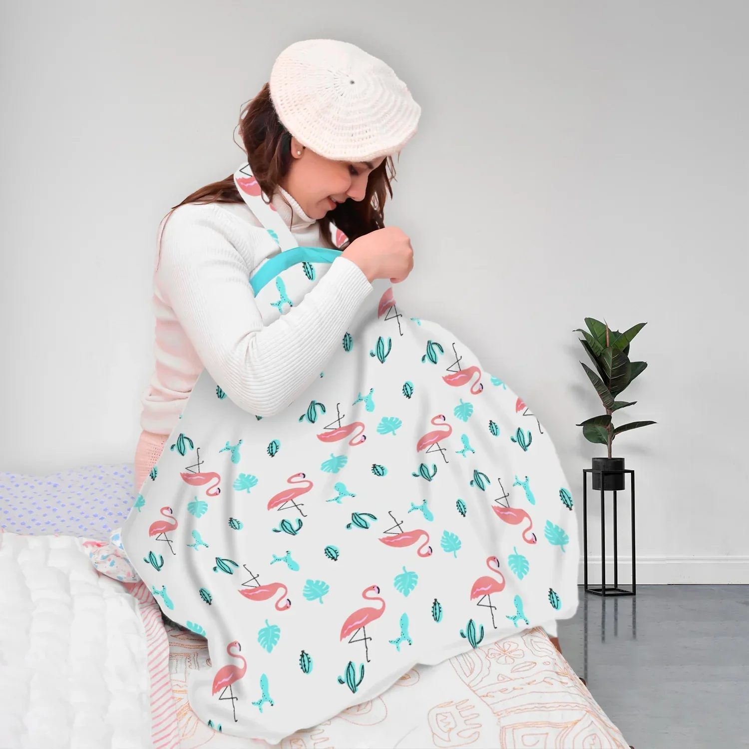 New Born Baby Gift Hamper | Baby Shower Gift Hamper | Baby Essential Gift Set | AC Quilt, Feeding Apron & Muslin Swaddle Set | Pack of 3 - Image 3
