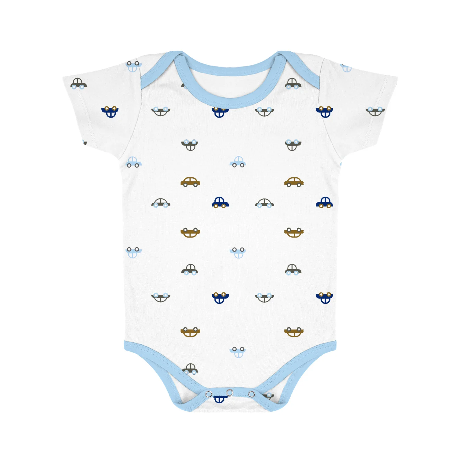 New Born Baby Organic Cotton Half Sleeves Onesie | New Born Baby Clothes | Baby Half Sleeve Cotton Sleepsuits | Car, Blue, Galaxy | Pack of 3 - Image 6