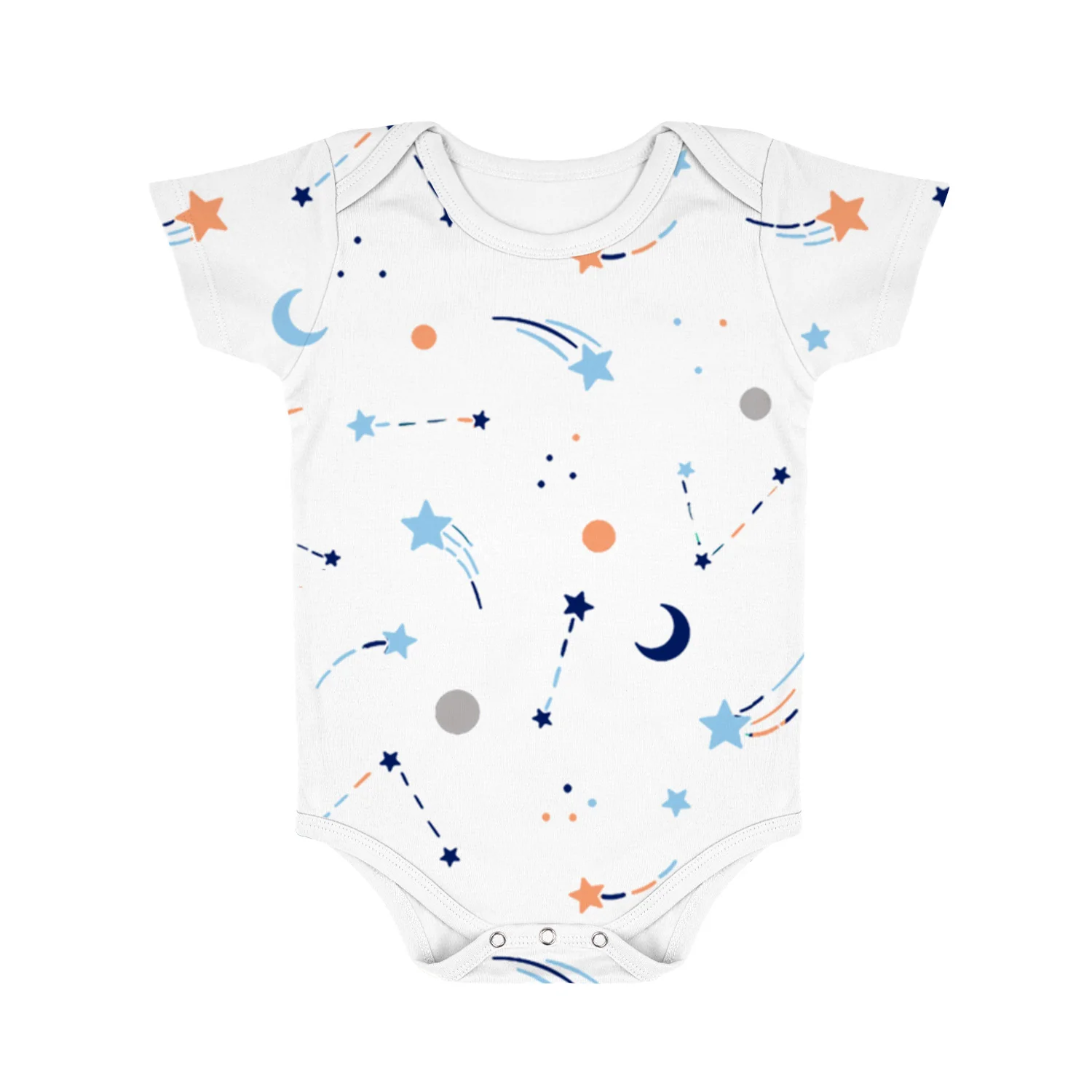 New Born Baby Organic Cotton Half Sleeves Onesie | New Born Baby Clothes | Baby Half Sleeve Cotton Sleepsuits | Car, Blue, Galaxy | Pack of 3 - Image 5