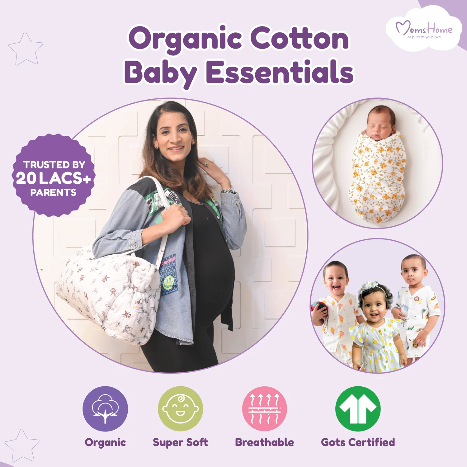 Organic Cotton Baby Clothing Set |  Baby Essential Clothes For Boys & Girls | Baby Shower Gift Hamper | 0-6 Months | Avocado | Pack of 6 - Image 8