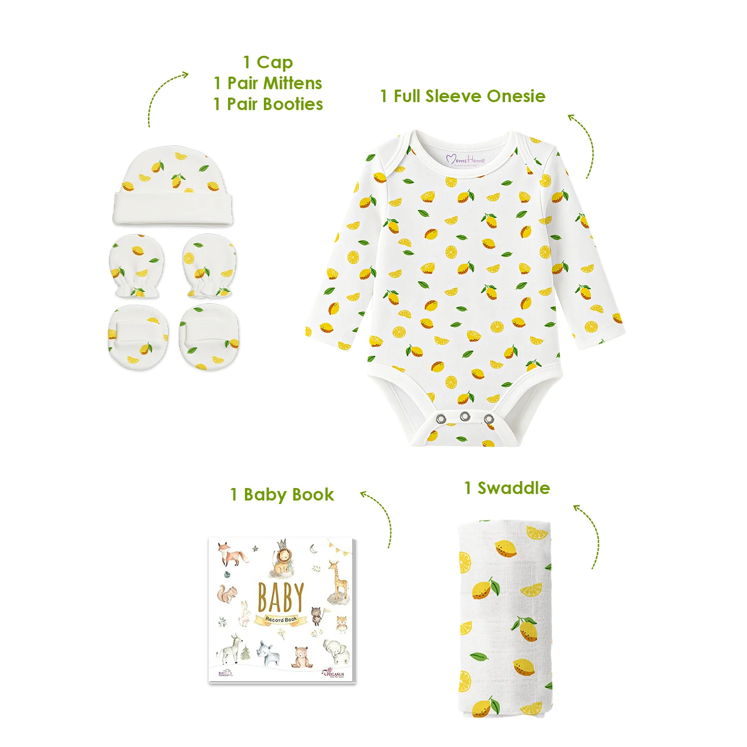 Newborn Baby Homecoming Gift Set | Newborn Essential Gift Hamper | Soft, Gentle & Thoughtful Newborn Gift | Pack of 6 - Image 3