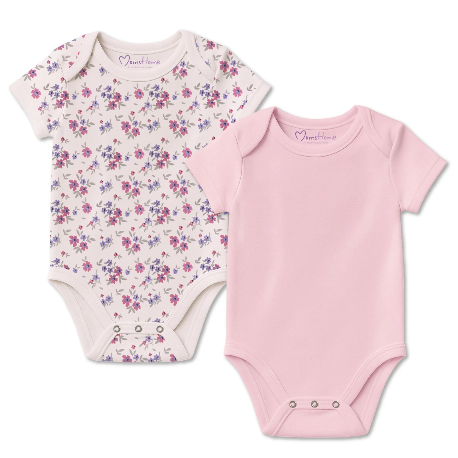 Newborn Baby Onesie –Organic Cotton Bodysuit | Soft, Breathable Infant Top for Girls | Baby Jumpsuit for 0-6 Months | Pack of 2 - Image 5