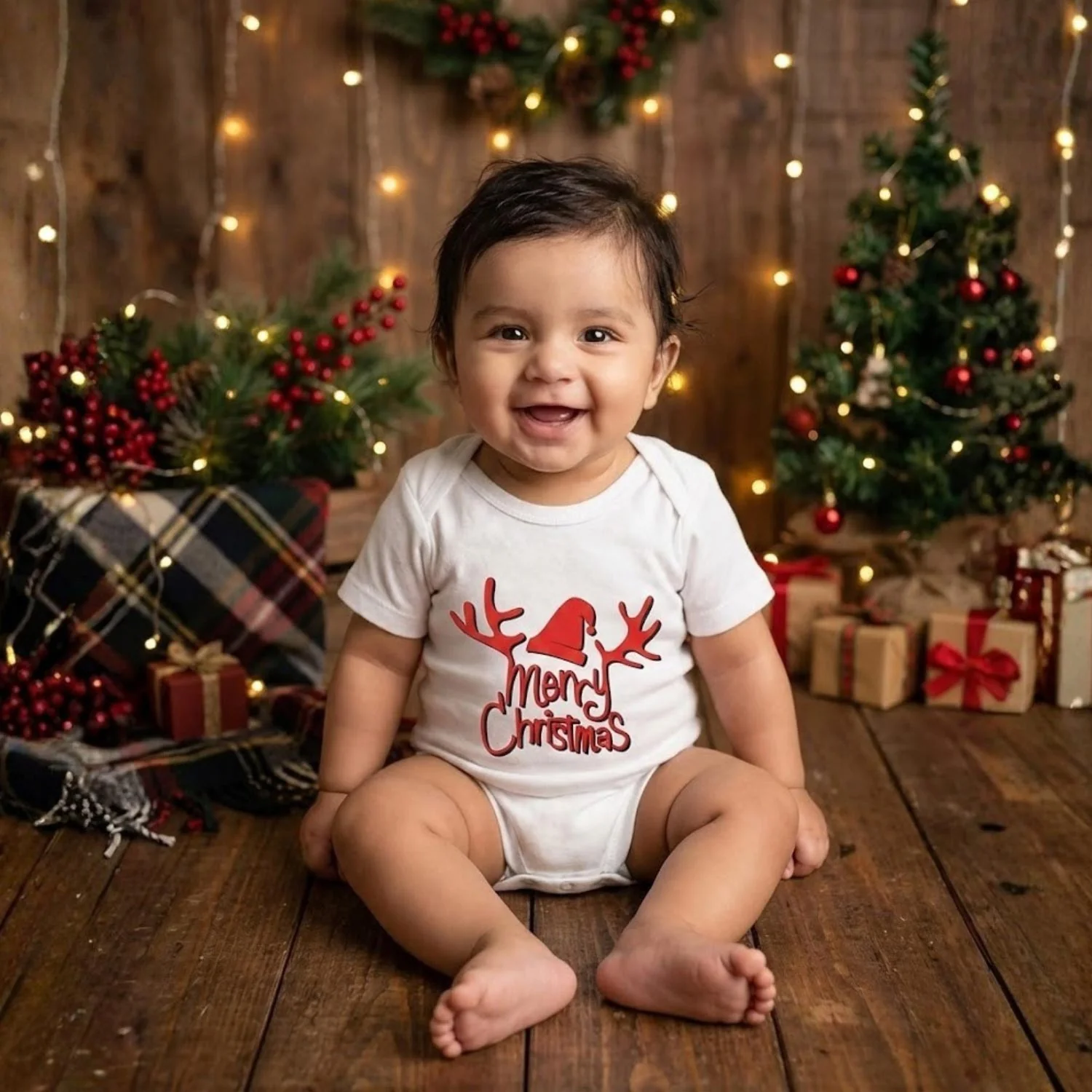 Organic Cotton Baby Christmas Onesie | Christmas Clothing For Newborn Baby | 0-3 Months | Pack of 1 - Image 3