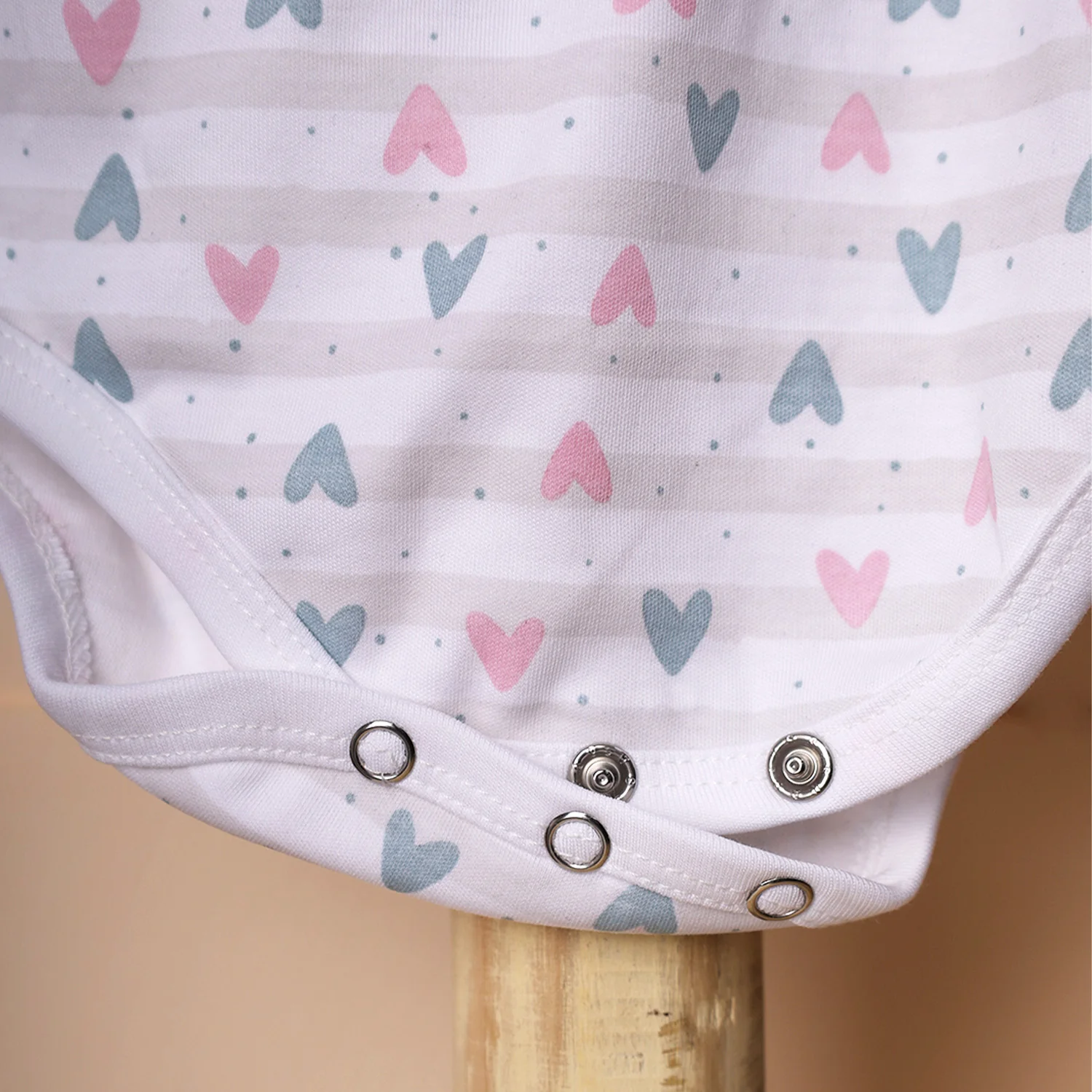 Organic Cotton Front Open Kimono Onesie For New Born Baby | Galaxy & Little Hearts  | Pack of 2 - Image 7