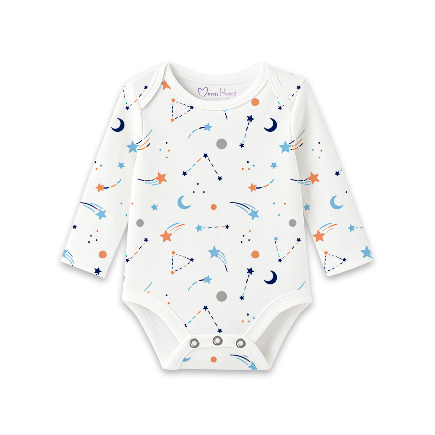 Organic Cotton Baby Full & Half Sleeve Onesie | Galaxy | Pack of 2 - Image 6