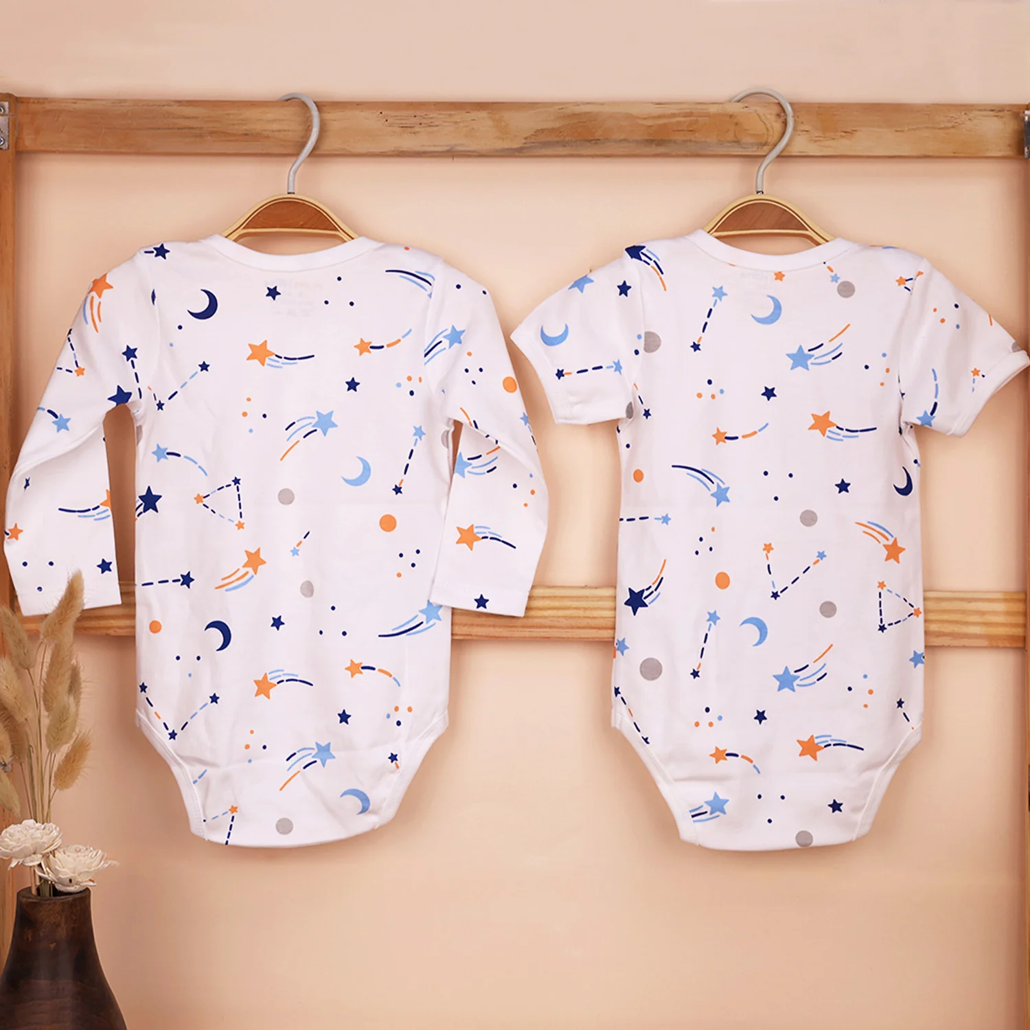 Organic Cotton Baby Full & Half Sleeve Onesie | Galaxy | Pack of 2 - Image 8