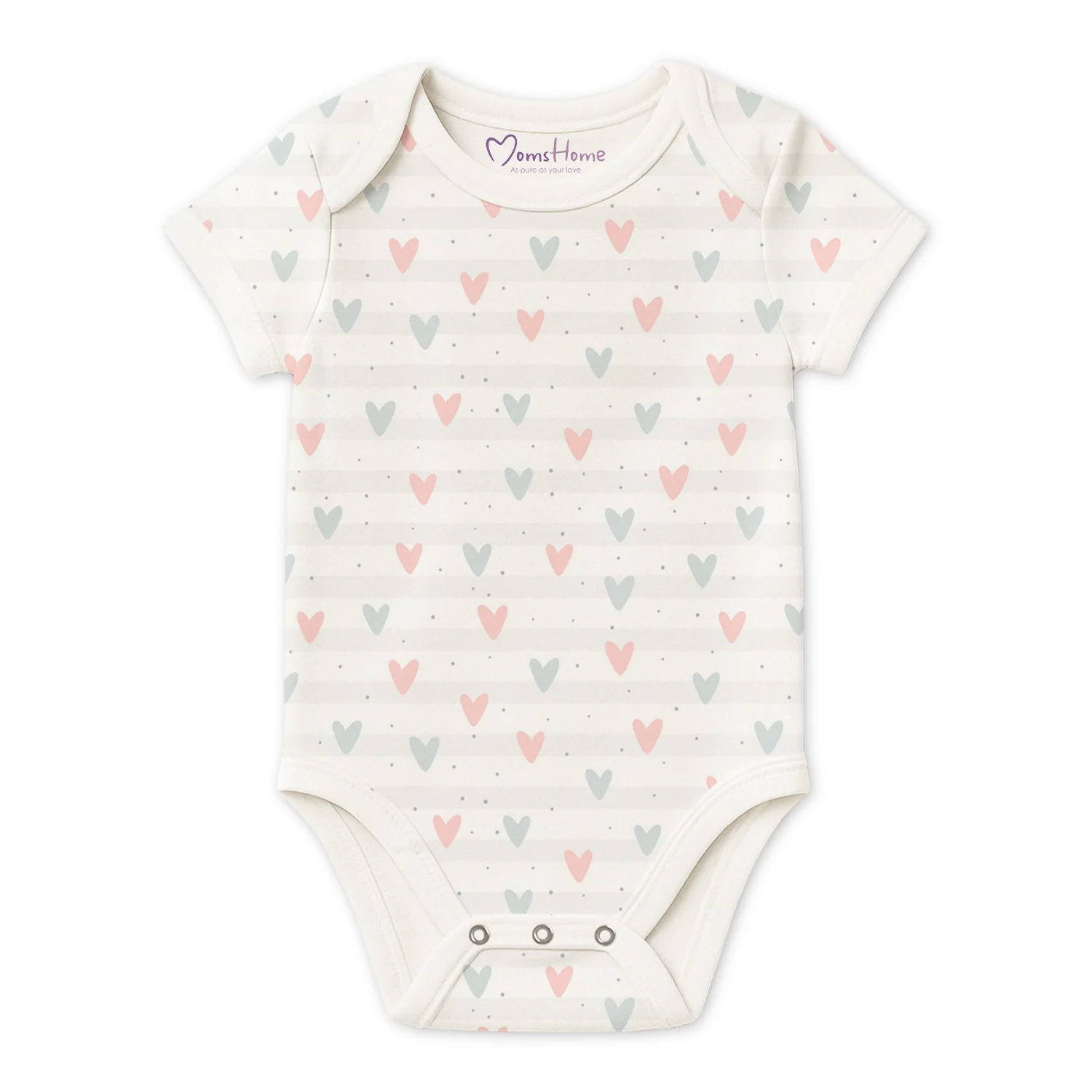 Organic Cotton Baby Half Sleeve Onesie | Galaxy & Little Hearts  | Pack of 2 - Image 5