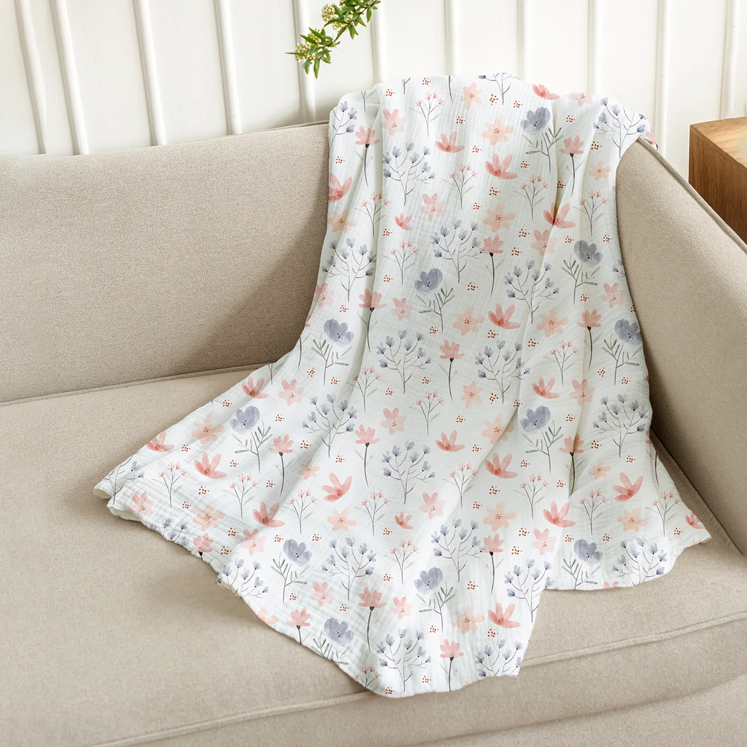 Organic Cotton Baby Muslin Cloth Swaddle | 0-12 Months | 100x100 CM | Pack of 1 - Image 5