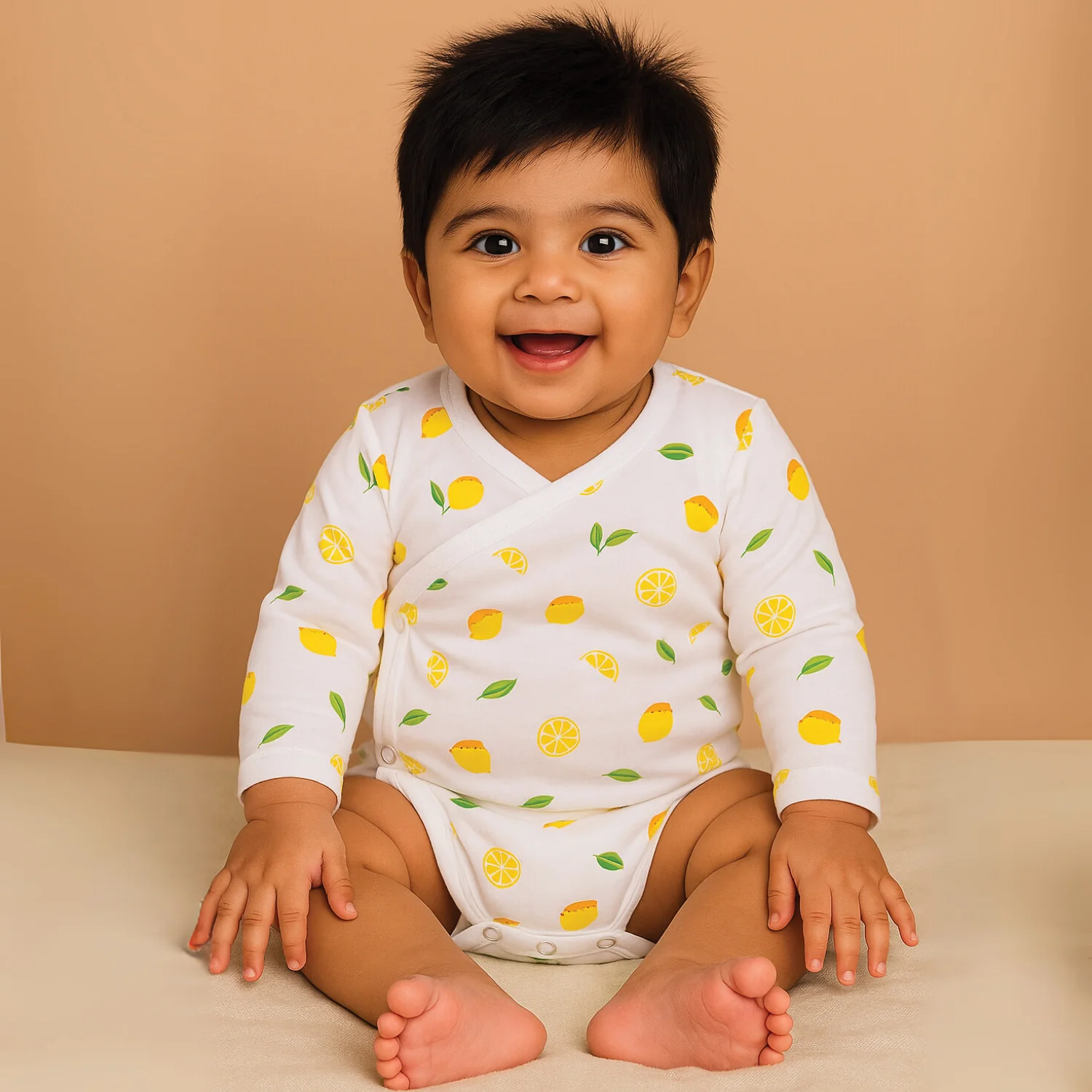 Organic Cotton Front Open Kimono Onesie For New Born Baby | 0-6 Months | Pack of 1 - Image 3