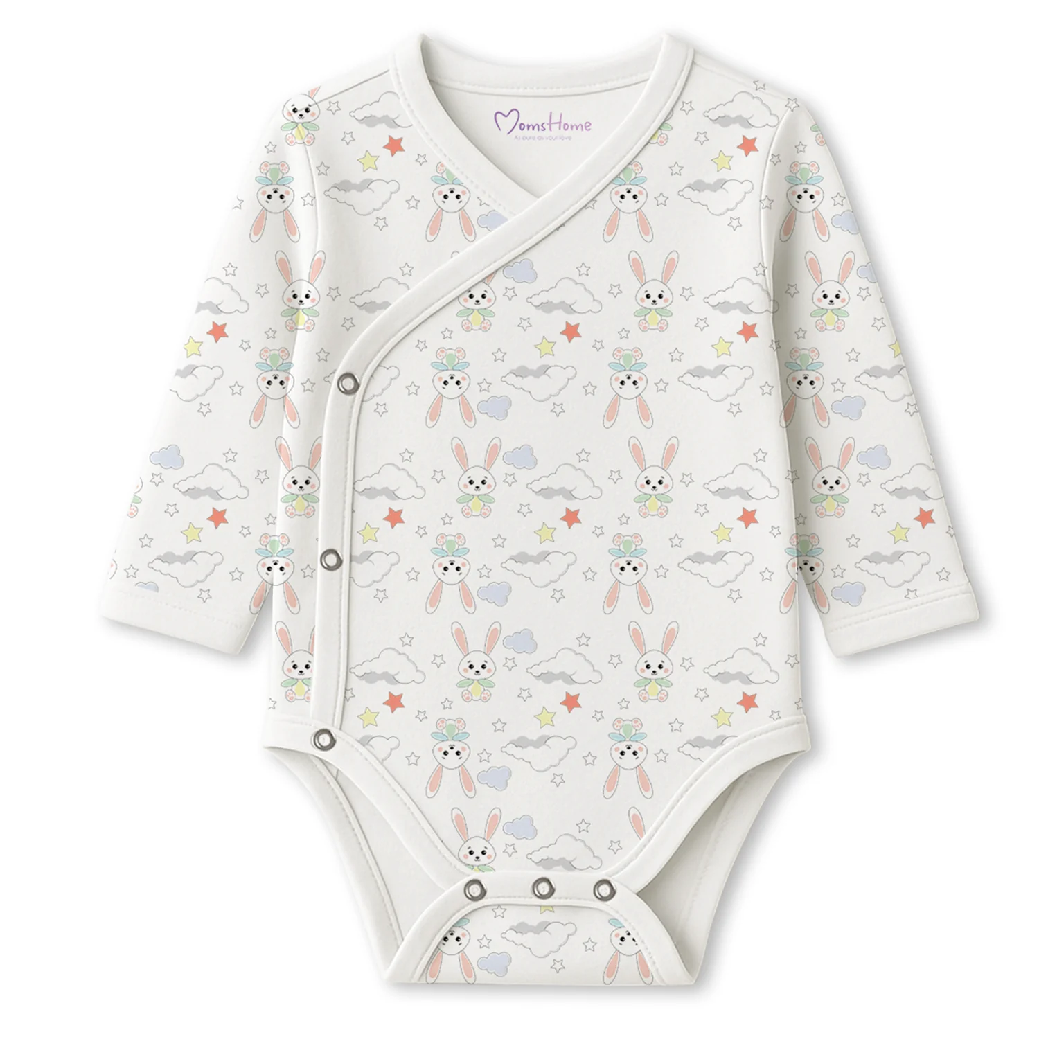 Organic Cotton Front Open Kimono Onesie For New Born Baby | 0-6 Months | Pack of 1 - Image 10