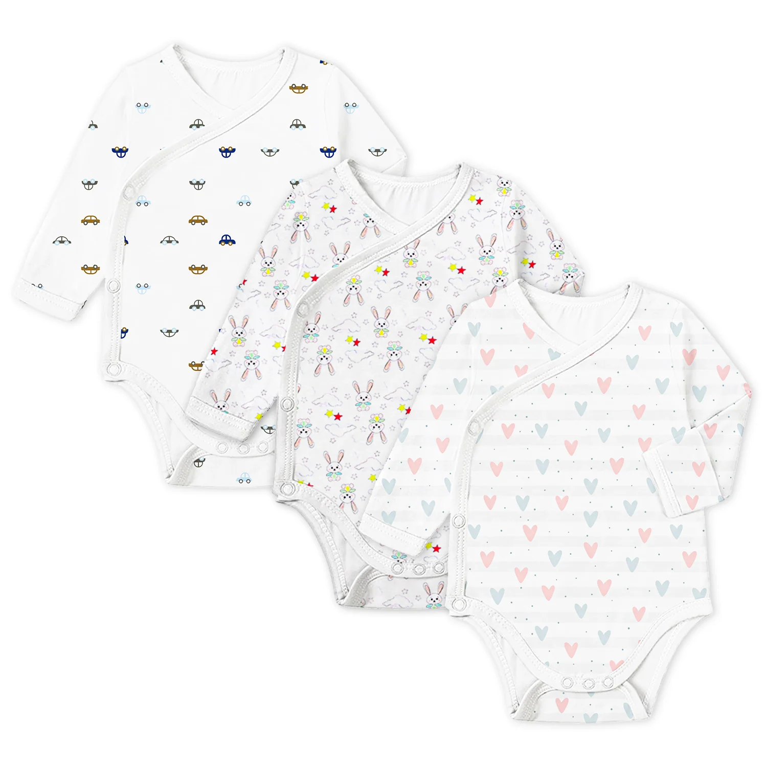 Organic Cotton Front Open Kimono Onesie For New Born Baby | 0-6 Months | Pack of 1 - Image 12