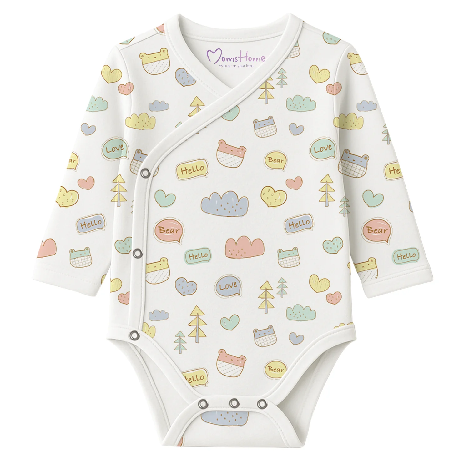 Organic Cotton Front Open Kimono Onesie For New Born Baby | 0-6 Months | Pack of 1 - Image 13