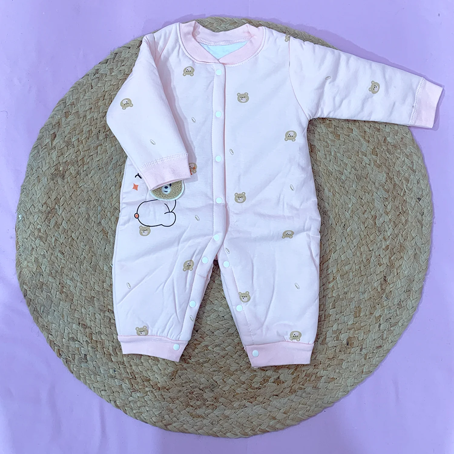 Organic Cotton Full Body Romper For Baby | Bear | Pack of 1 - Image 3