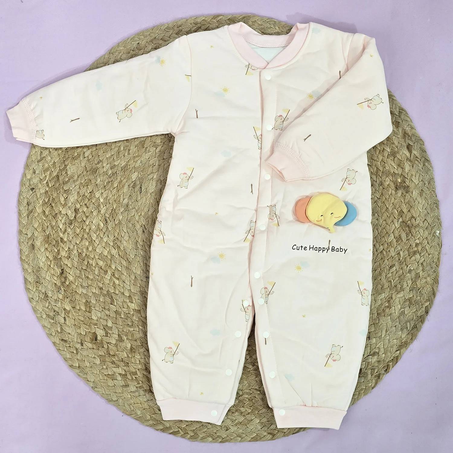 Organic Cotton Full Body Romper For Baby | Elephant | Pack of 1 - Image 2